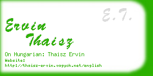 ervin thaisz business card